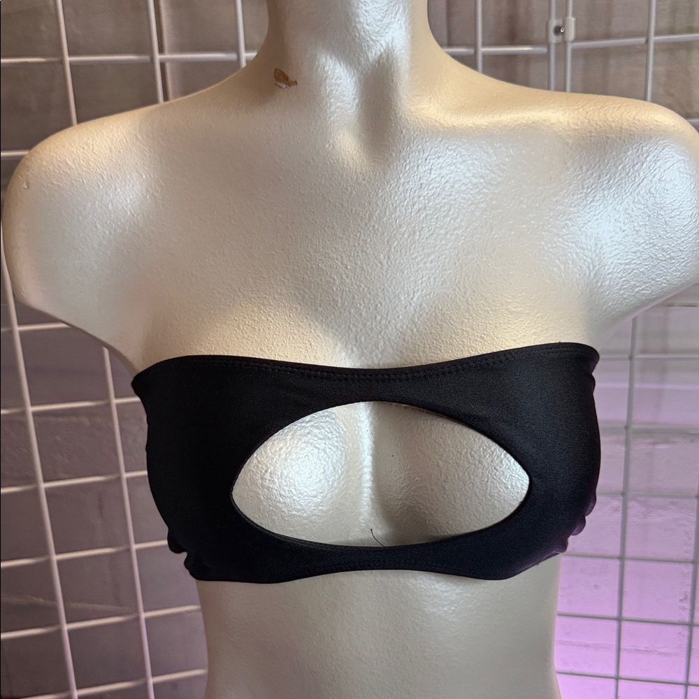 Forplay Black Cutout Bandeau Bikini Top - Picture 1 of 4